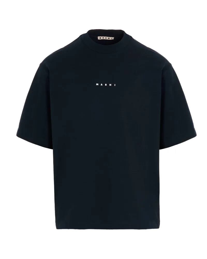 Marni Logo gedruckt T -Shirt Blue