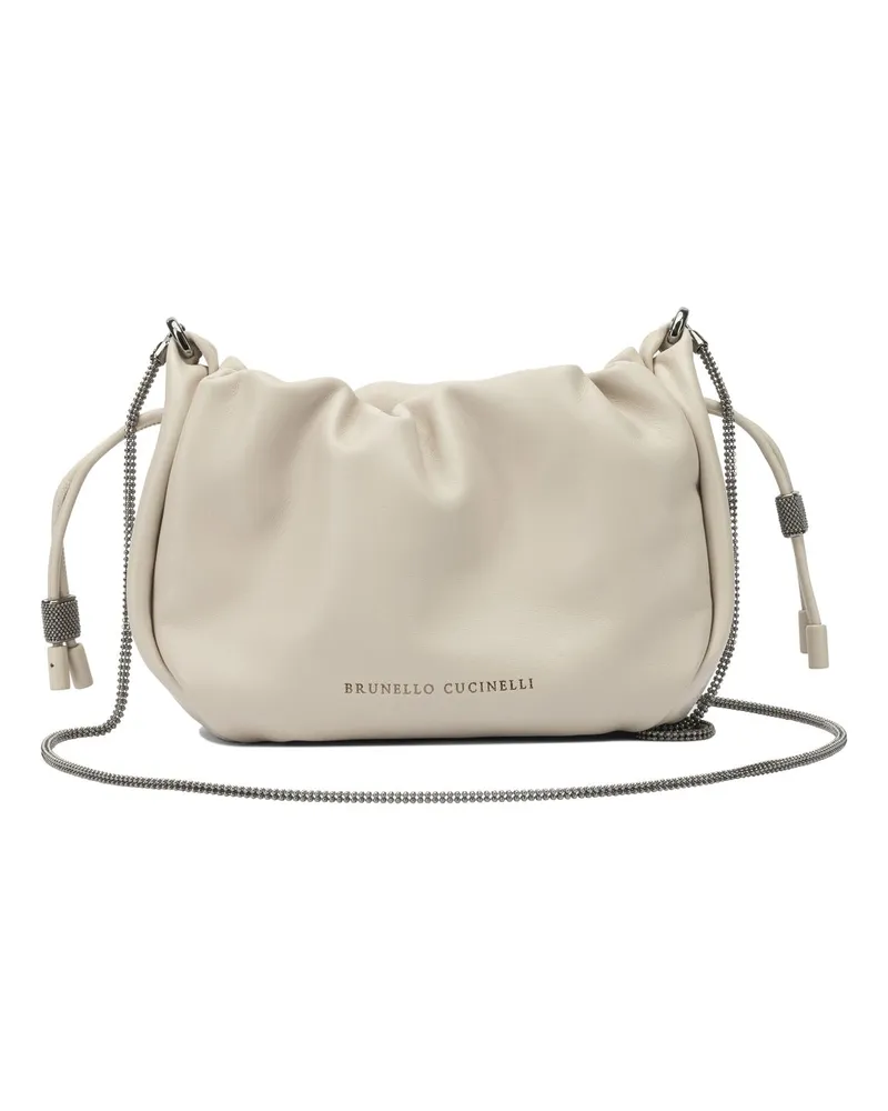 Brunello Cucinelli Bucket Mellow“ Umhängetasche Beige