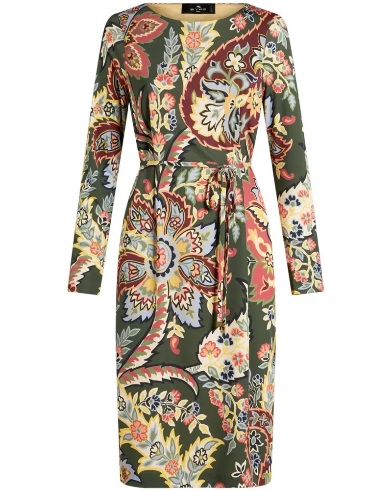 Etro gedrucktes Midi -Kleid Green