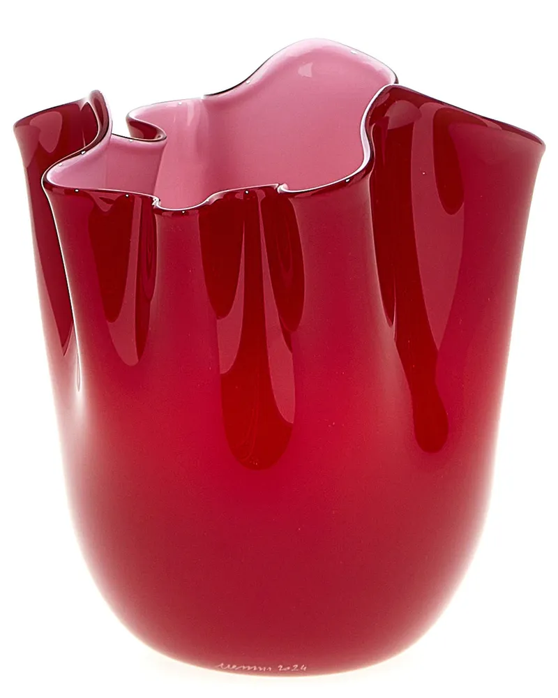 Venini Fazzoletto' Vase Red
