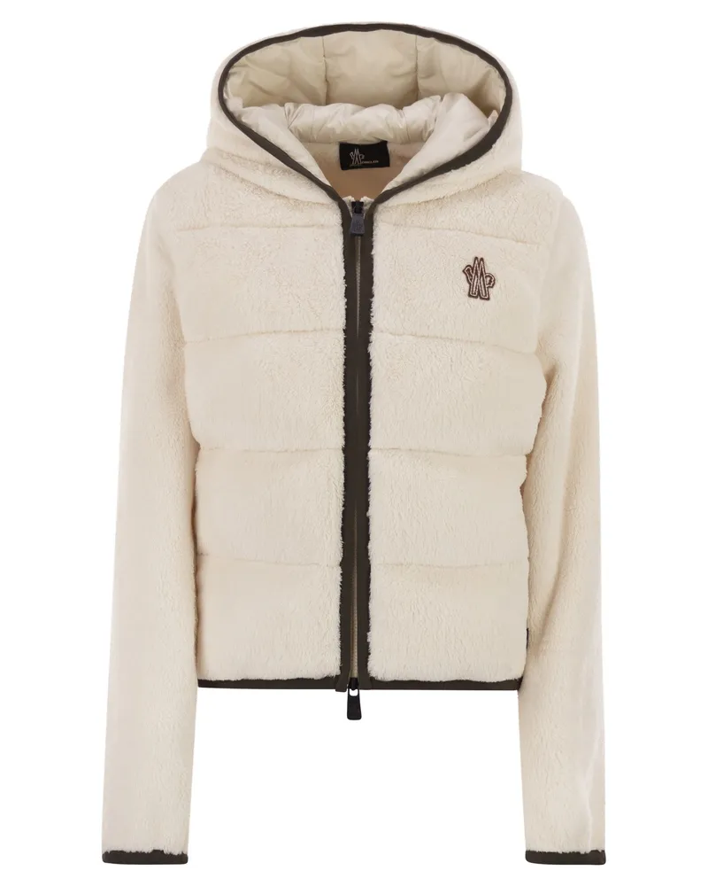 Moncler Wattierter Kapuzenpullover mit Reißverschluss aus Polartec Natural