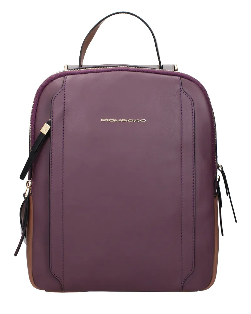 Piquadro Rucksäcke und Damen Umhängetaschen Lila Leder/Leder -