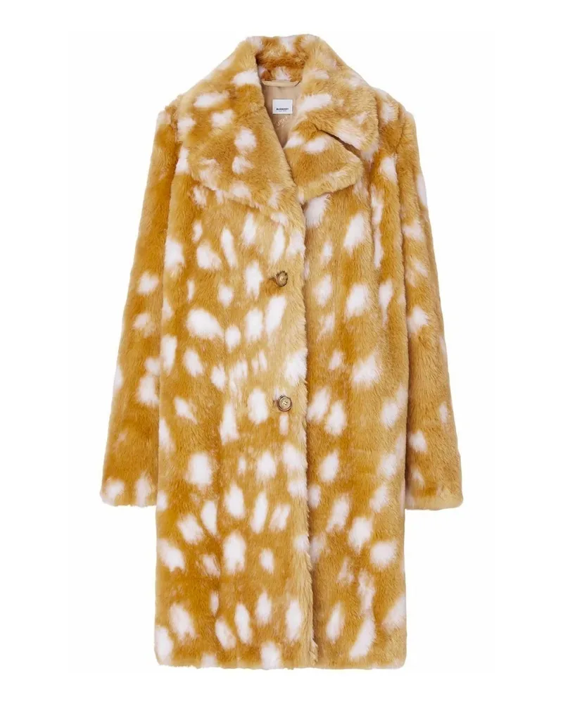 Burberry Faux Fur Coat Beige
