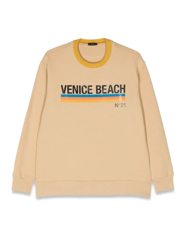 N° 21 Nr. 21 Venice Beach Crewneck Sweatshirt Beige
