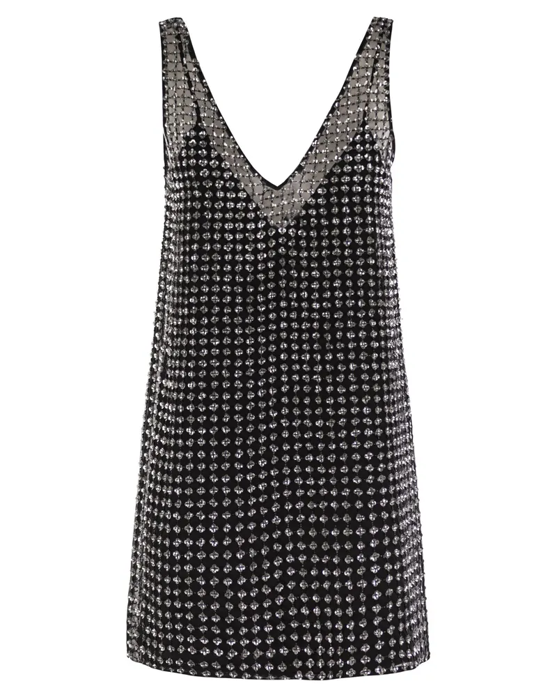 Max Mara Rita Short Organza und Paillettenkleid Black