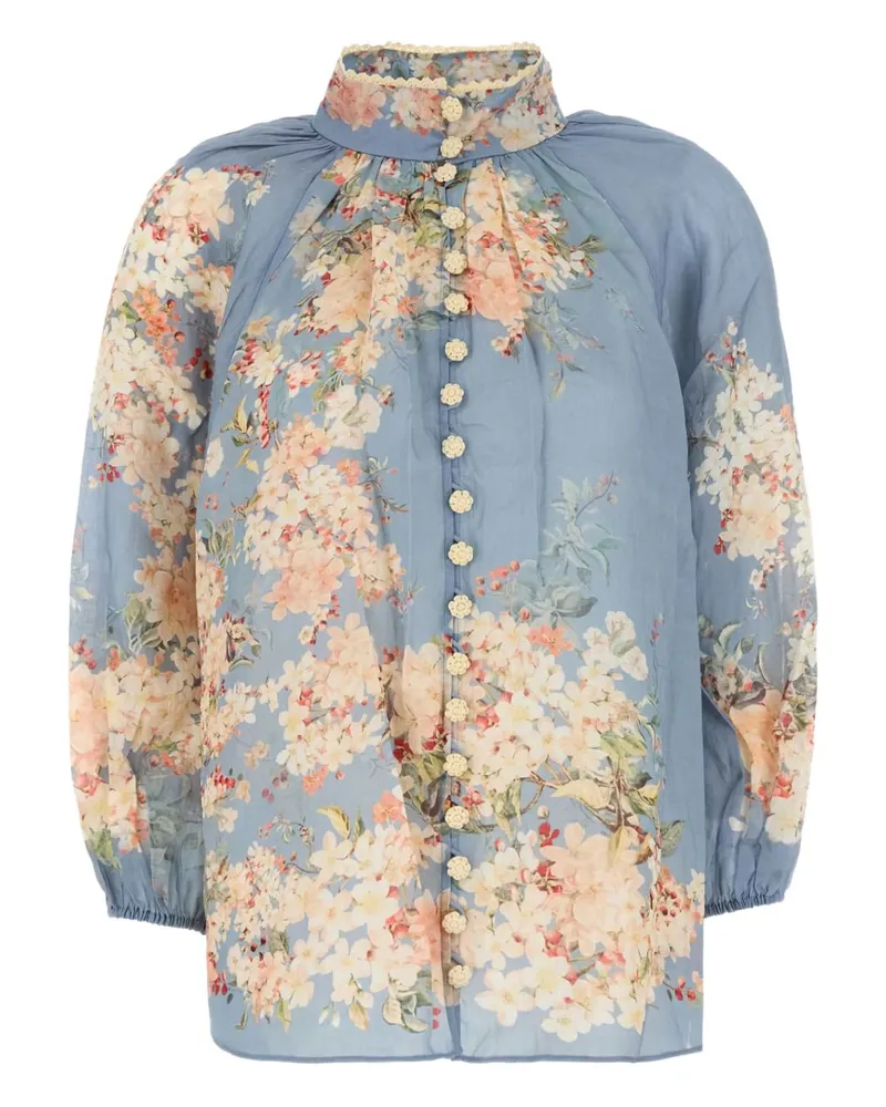 Zimmermann Cascadian Printed Bluse Clear