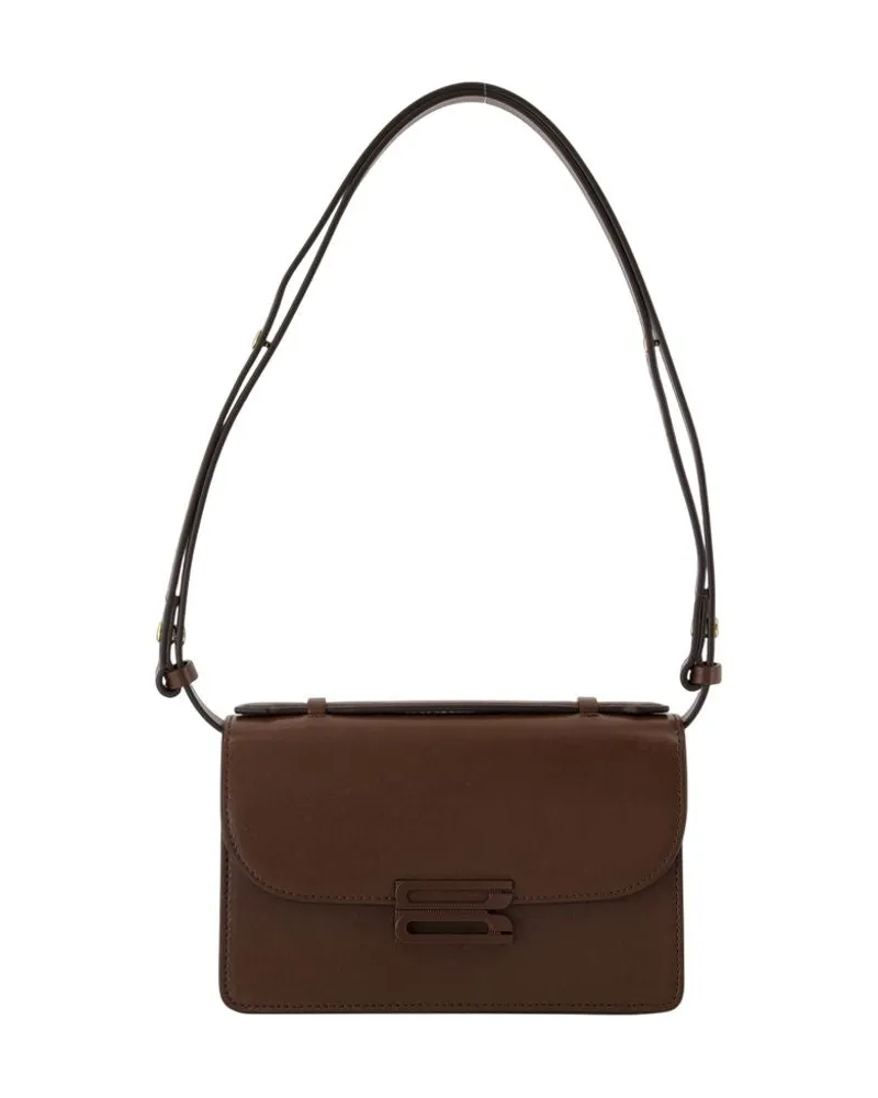 Victoria Beckham Tonal Mini Dorian Crossbody  Lederbraun Braun