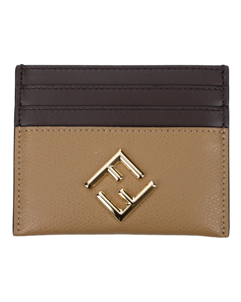 Fendi Damens Dokumentenhalter Braun/Cappuccino-Leder -