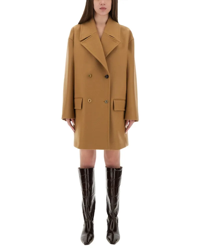 Moschino Doppelbrustmantel Beige