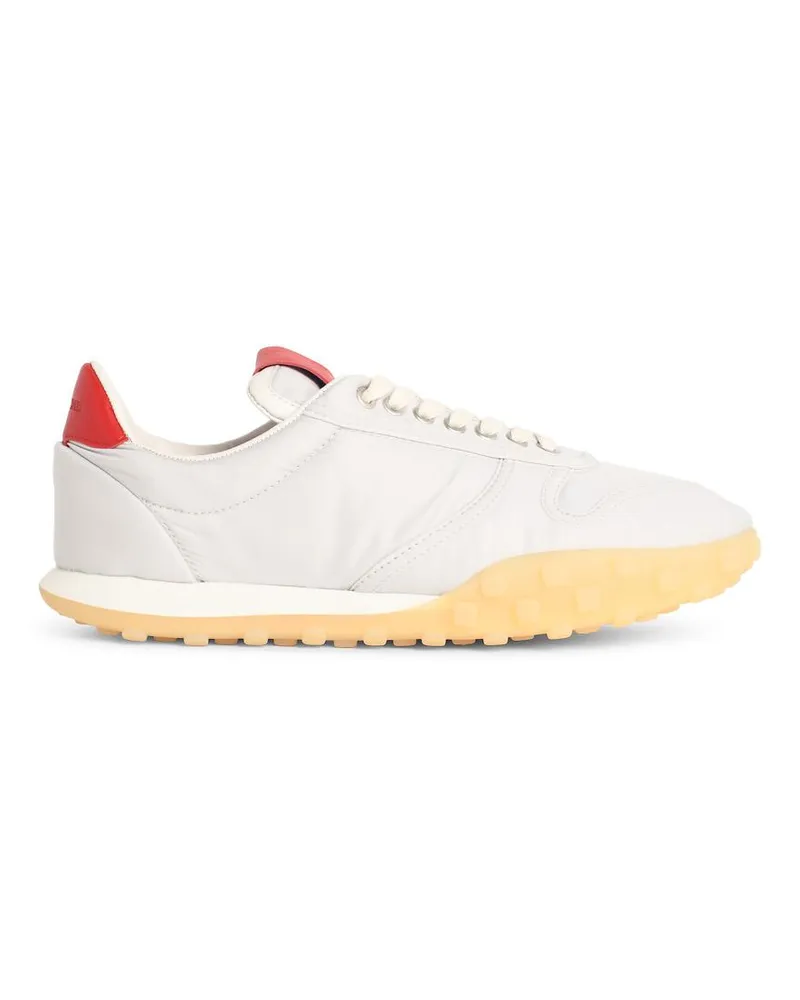 Jil Sander Sneakers aus Nylon und weißem Nappaleder White