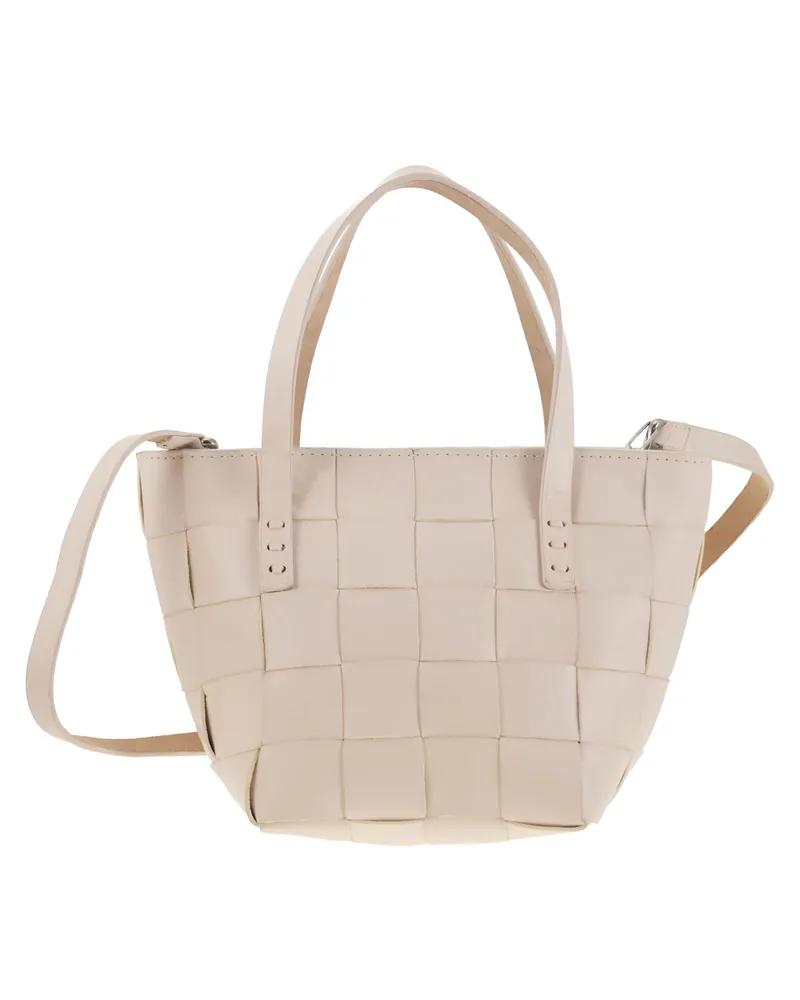 Dragon Japan Mini Woven Leather Bag Sand
