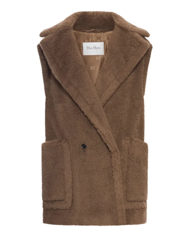 Max Mara Alpaka und Wolle Teddy -Weste Marrone