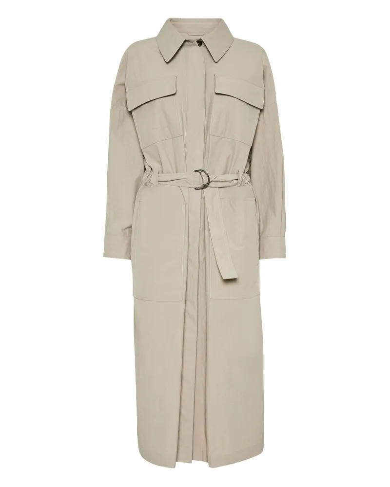 Brunello Cucinelli Nylon Trench Coat Beige