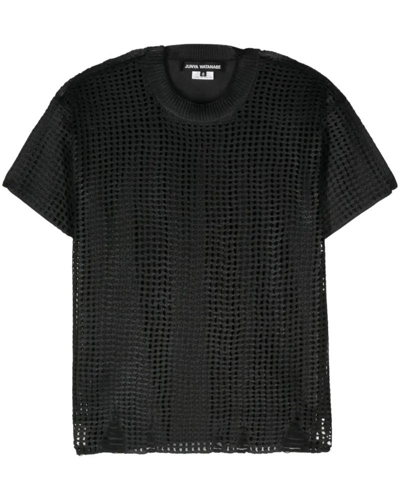 Junya Watanabe Open Strick Crewneck T -Shirt Black