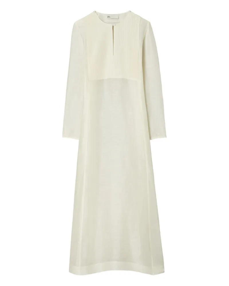 Tory Burch Langer Kaftan aus Leinen und Seide von Ivory