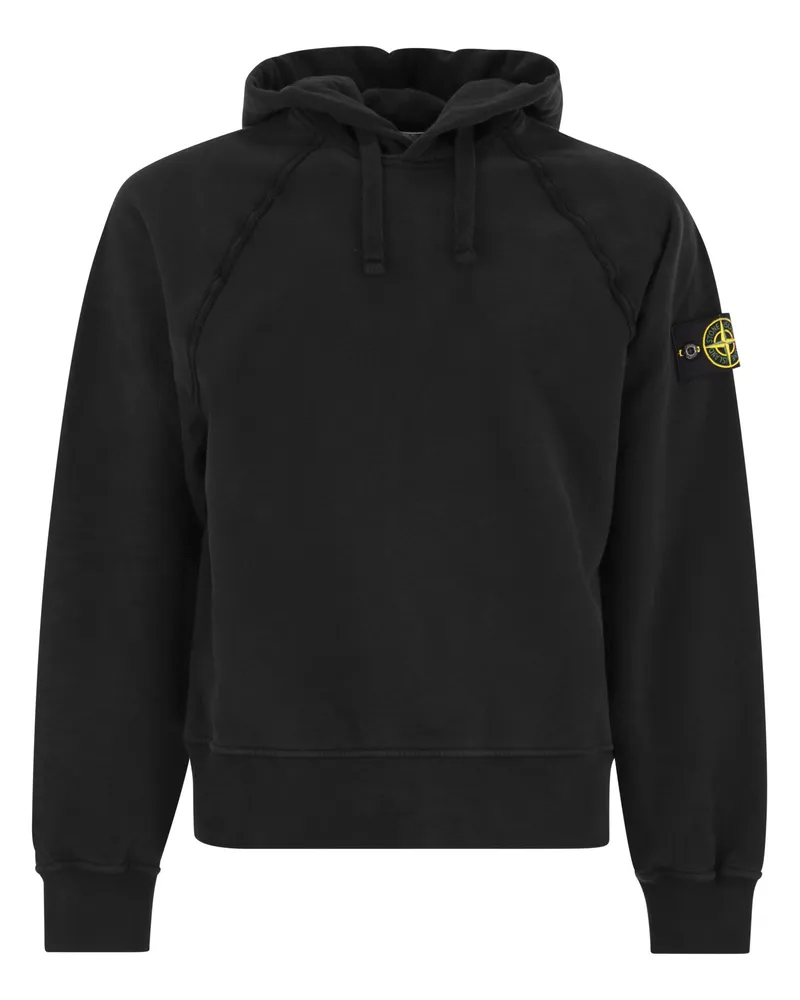 Stone Island Übergroßer Hoodie mit Raglan -Ärmel Black
