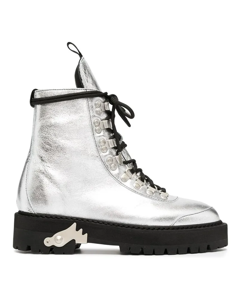 OFF-WHITE Off White Metallic Finish Knöchelstiefel Silber