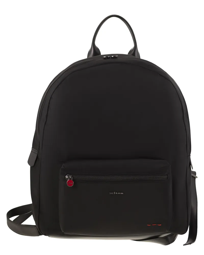 Kiton Technical Fabric -Rucksack mit Logo Black