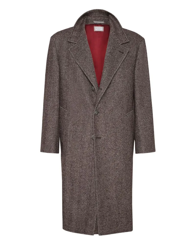 Brunello Cucinelli Kaschmir und Seiden -Single Breasted Coat Brown