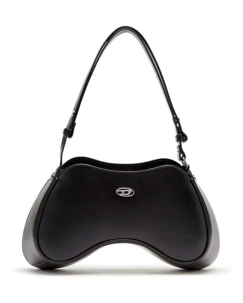 Diesel spielen Leder -Umhängetasche Black