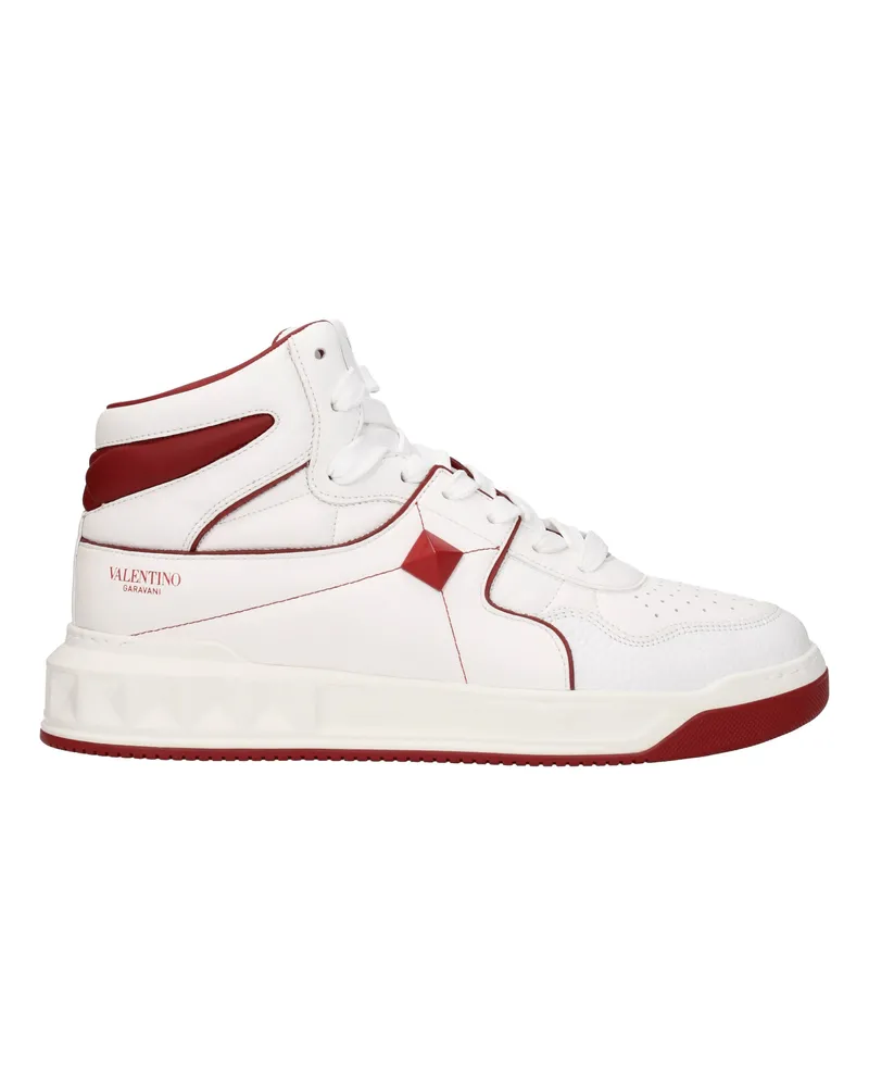 Valentino Garavani Sneakers One Stud Herrens Leder Weiß/Rot -