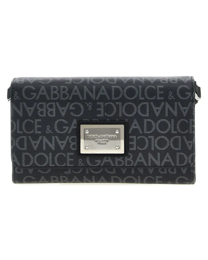 Dolce & Gabbana überzogen Jacquard Crossbody Bag Schwarz