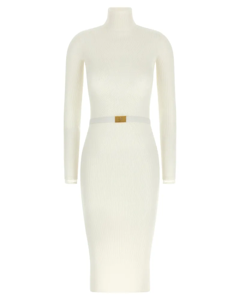 Elisabetta Franchi Logo -Gürtelkleid White