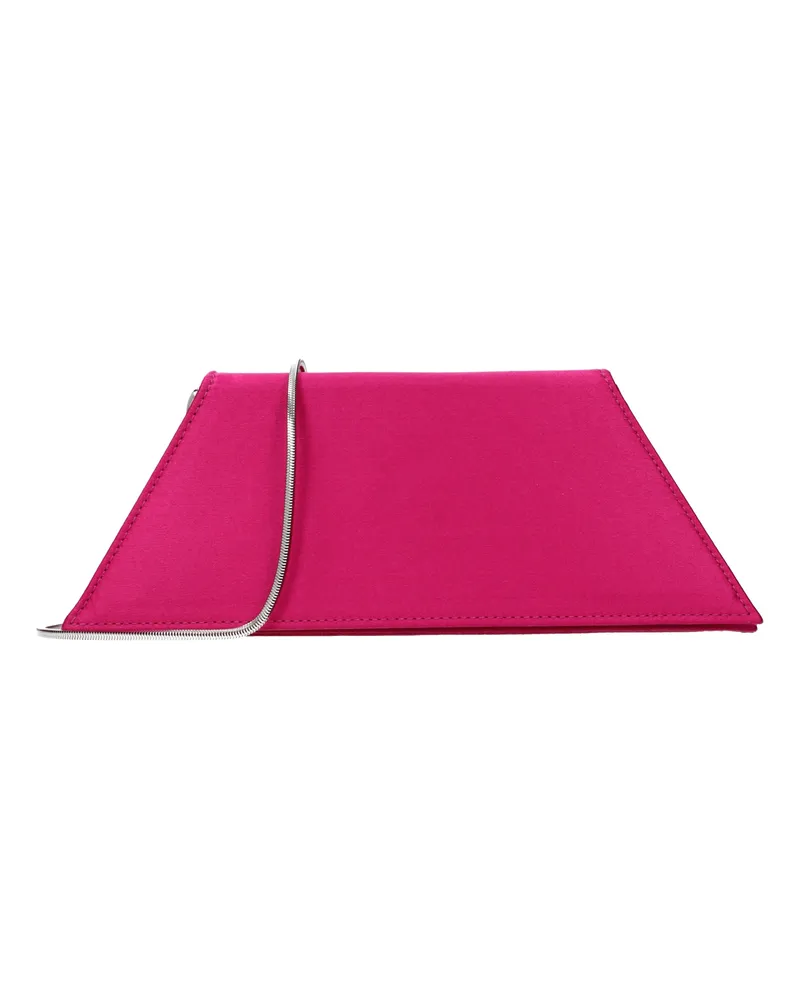Amina Muaddi Pochette Damens Satin-Fuchsia/Himbeere -
