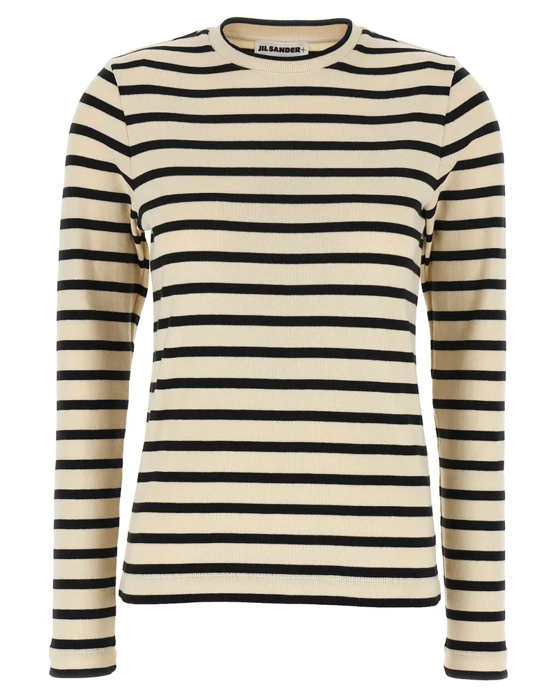 Jil Sander Streifenpullover White