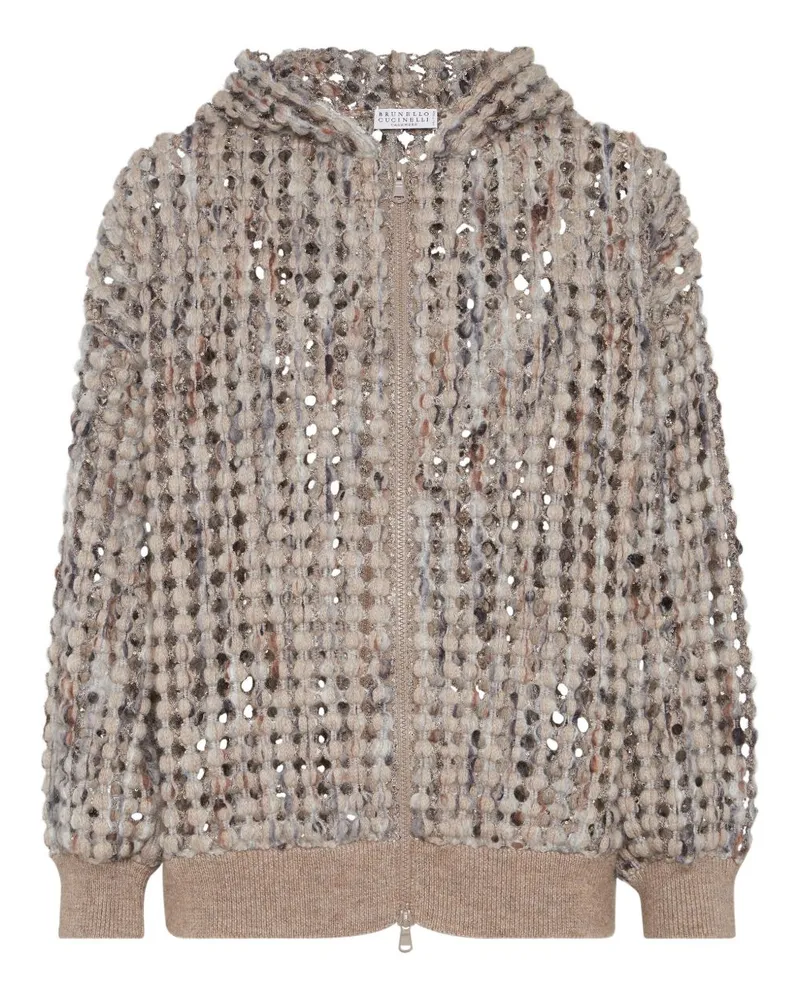 Brunello Cucinelli Wolle und Kaschmir Hoodie Beige