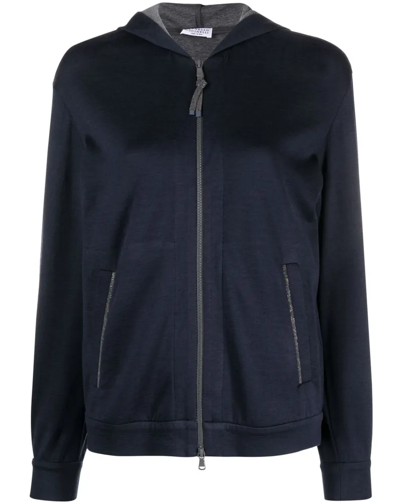 Brunello Cucinelli Baumwoll- und Seidenhudie Blue