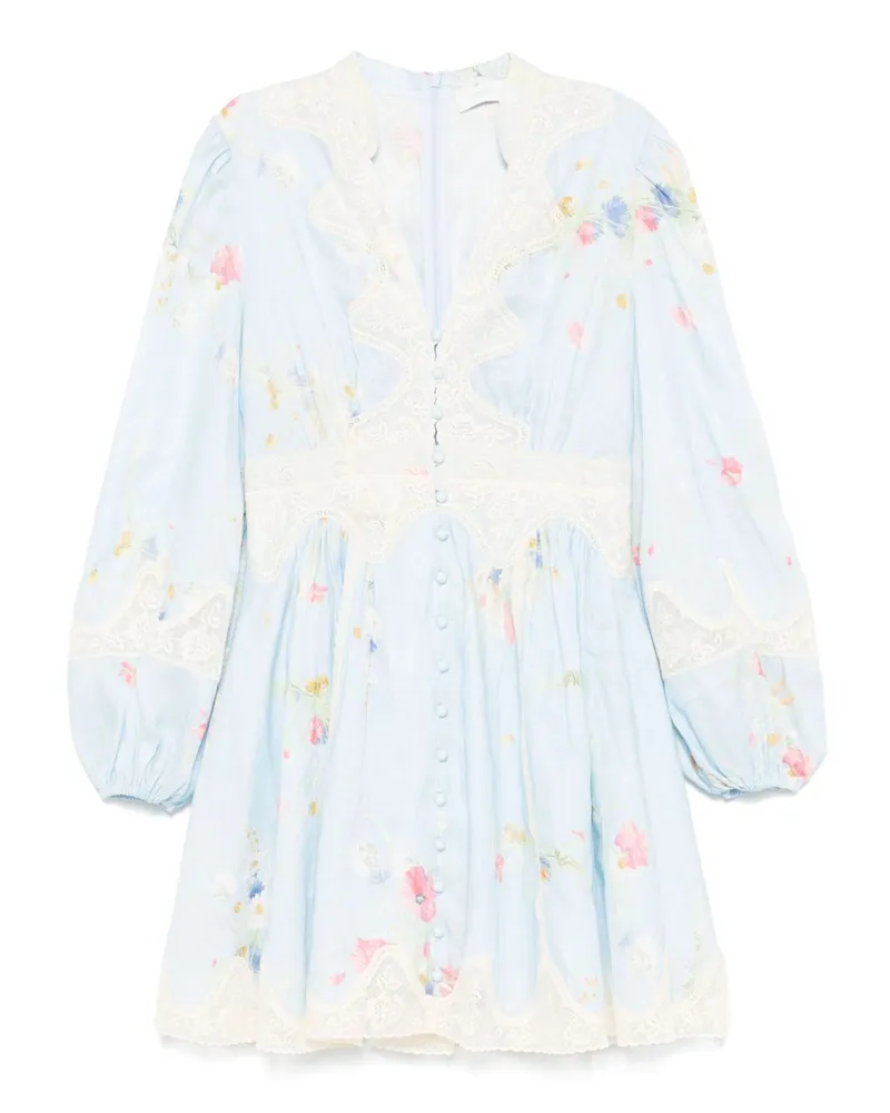 Zimmermann Lucky Leinen Mini Kleid Clear