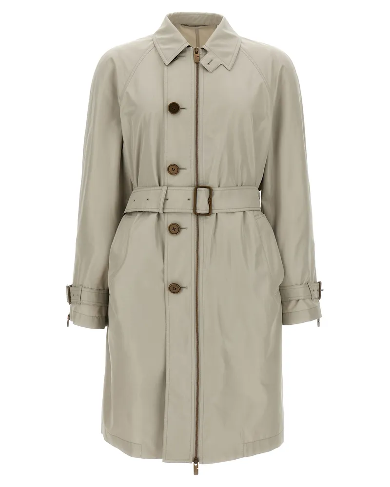 Burberry Car Coat Seide Gray