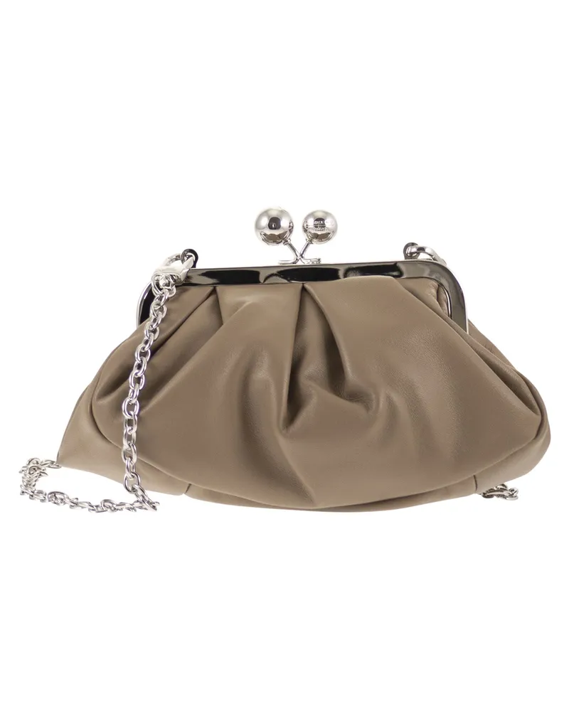Weekend Max Mara Prati Leder-Spritzbeutel Beige