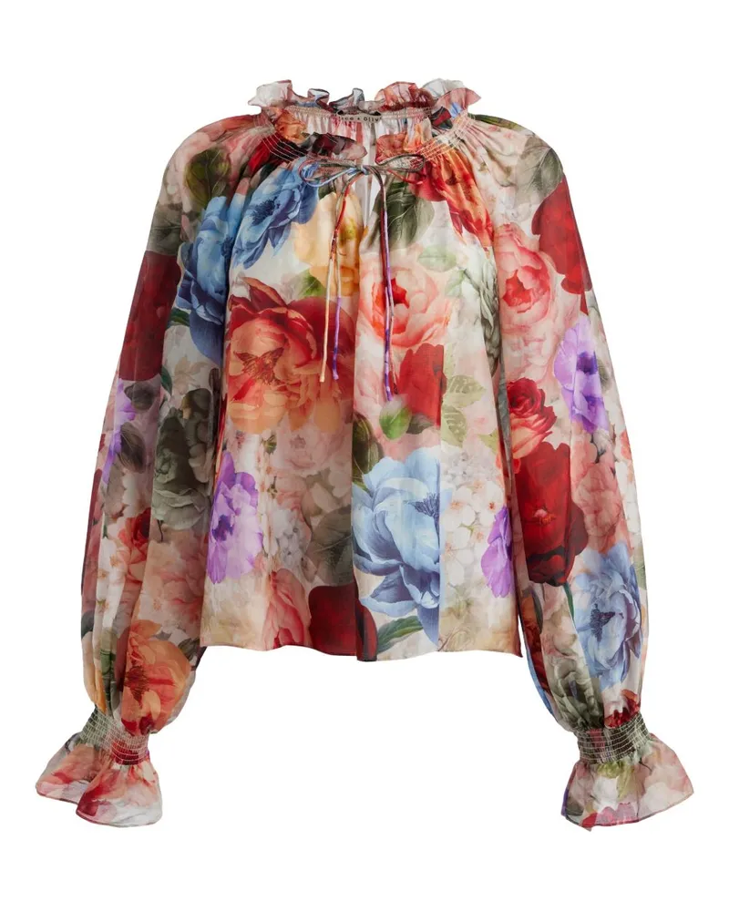 Alice + Olivia Norah Baumwollbluse Multicolour