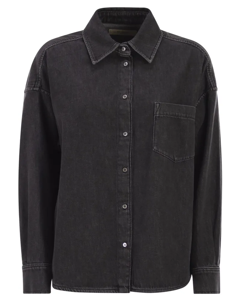 Weekend Max Mara Wkdfoggia Baumwoll-Jeanshemd Black
