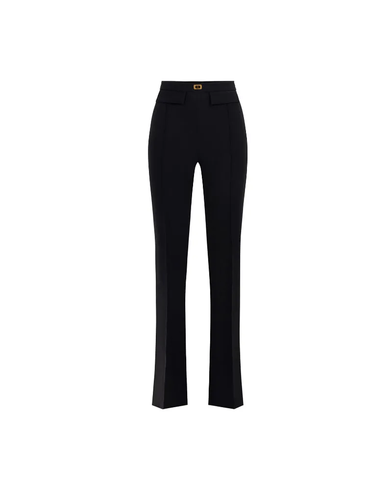 Elisabetta Franchi Hosen mit Logoplatte Black