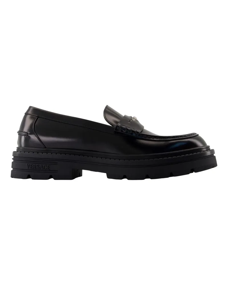 Versace Ladungsstätten  Leder schwarz Black