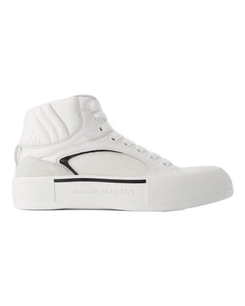 Alexander McQueen Übergroße Turnschuhe Alexander MC Königin Leder weiß/schwarz White