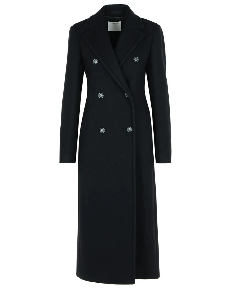 SPORTMAX Doppelbrustes 'Comune' Black Virgin Wollmantel Black