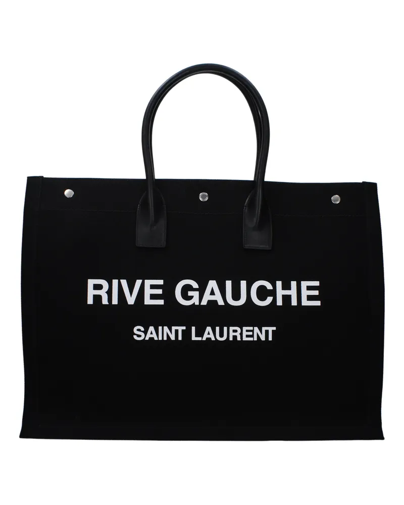Saint Laurent Herrens Rive Gauche Handtasche aus schwarzem Stoff -