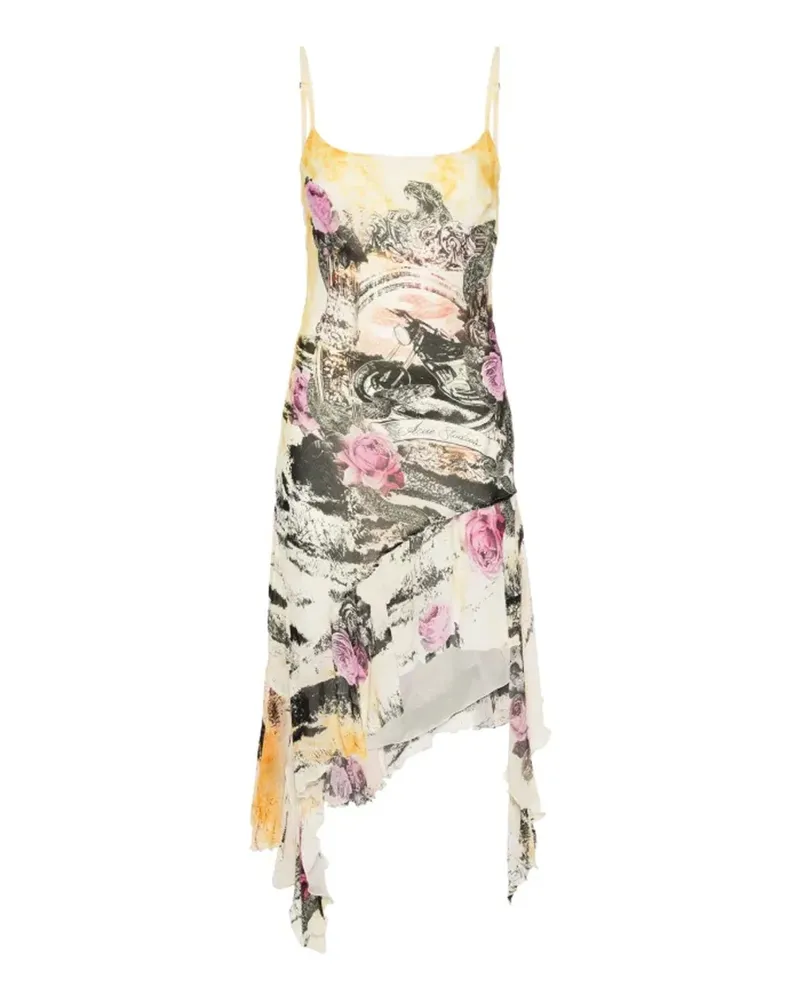 Acne Studios Acne Studios gedrucktes Kreppkleid Yellow