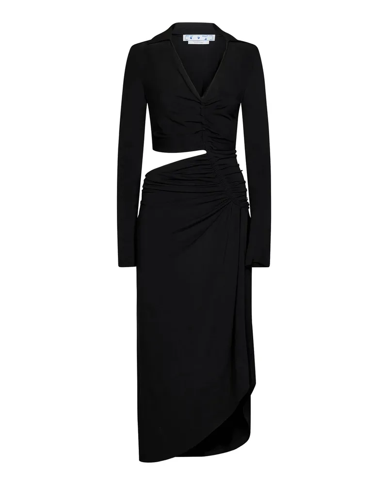 OFF-WHITE Off White Cut Out Midi Kleid Schwarz