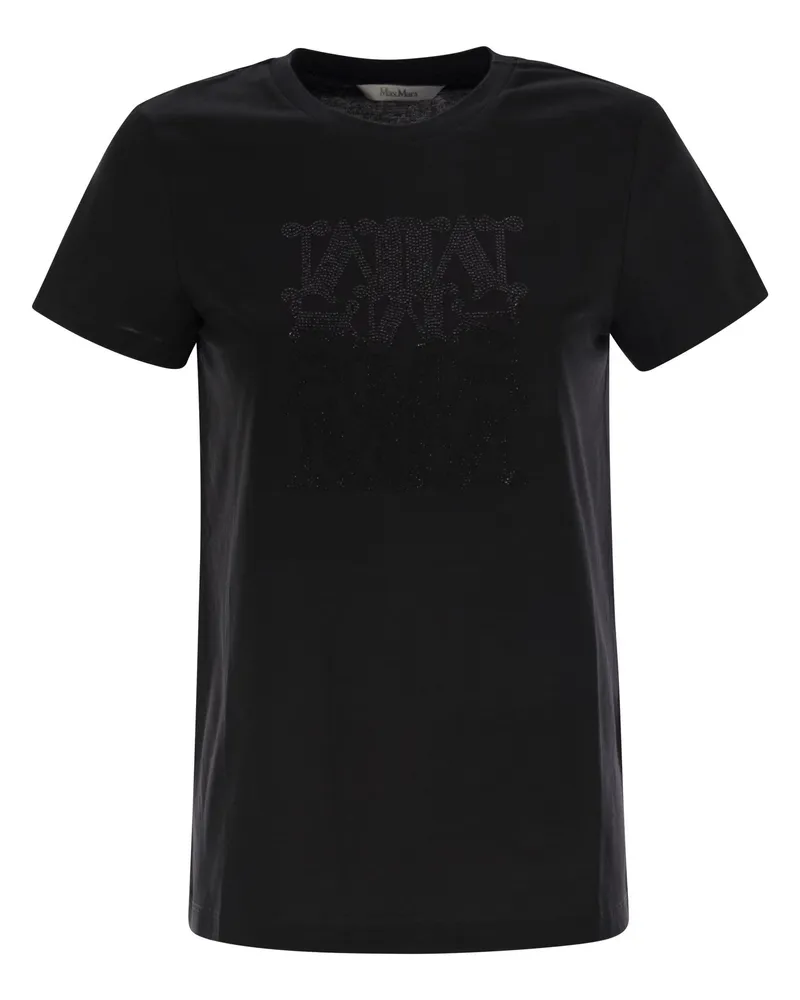Max Mara Giovane Max Marabesque T -Shirt in Baumwolle Black