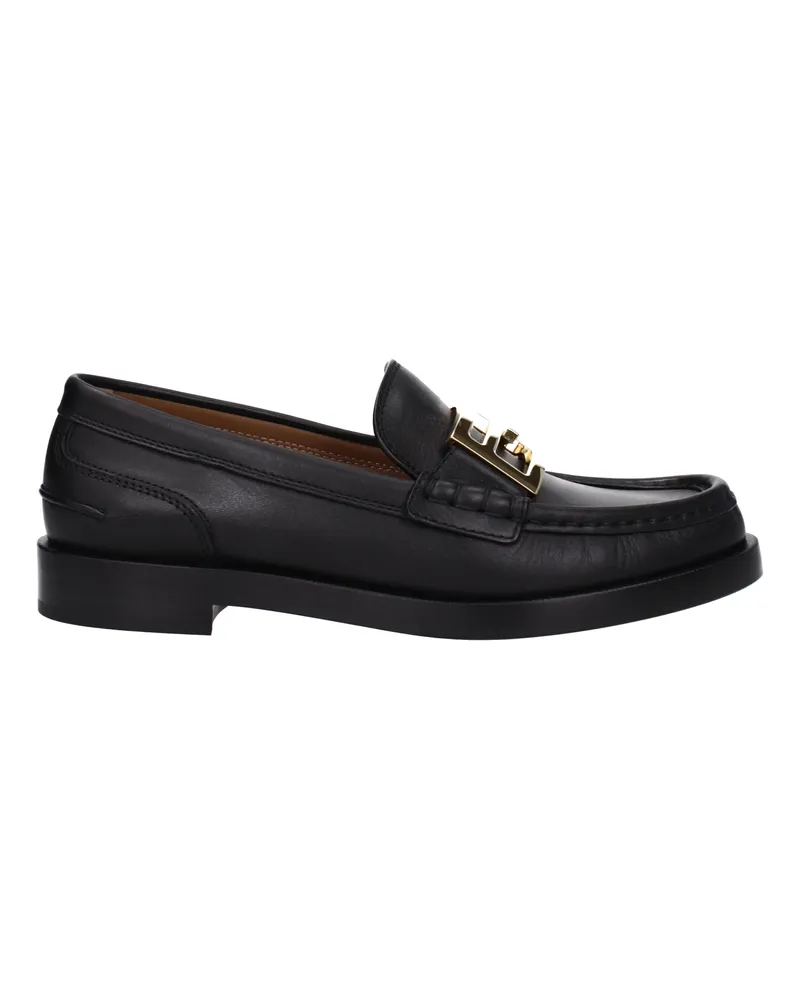 Fendi Damens Mokassins aus schwarzem Leder -