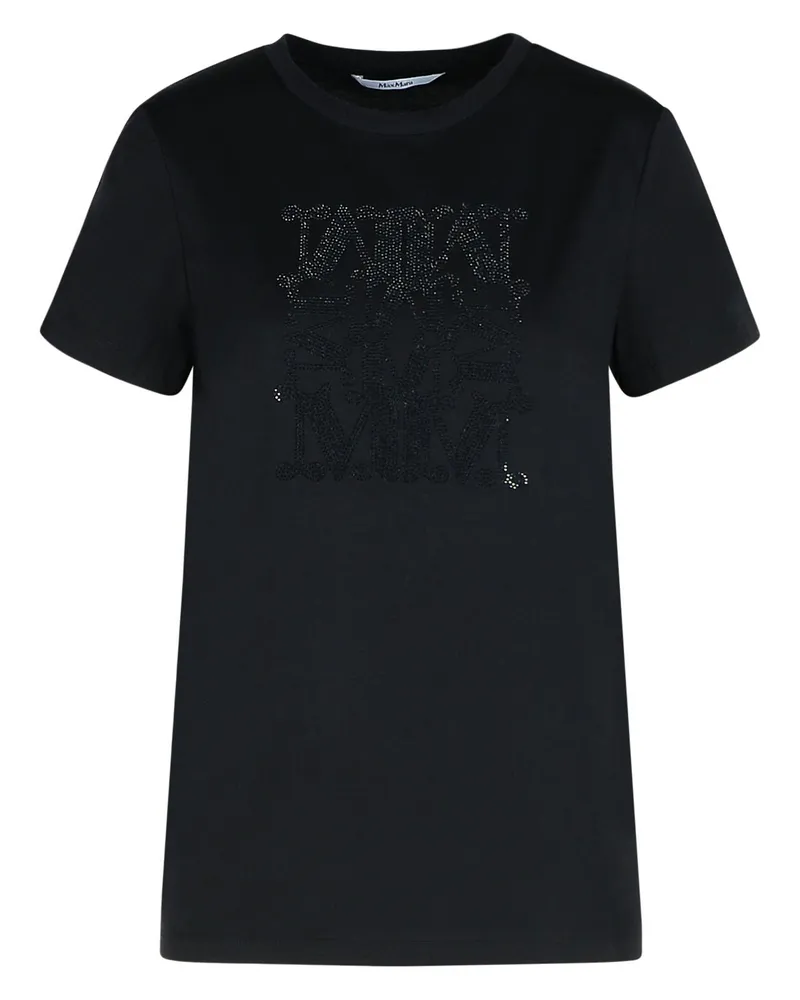 Max Mara Giovane' schwarzes Baumwoll -T -Shirt Black