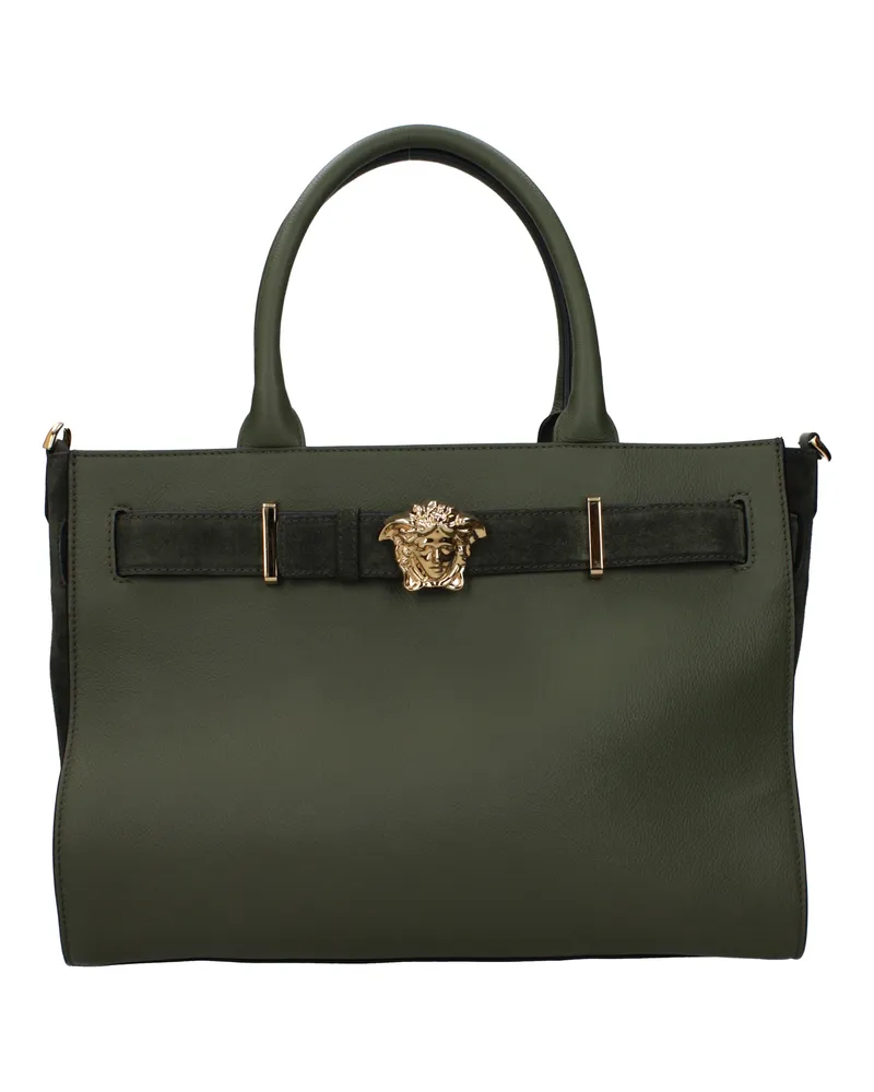 Versace Damens Handtaschen Grün/Oliv Leder -