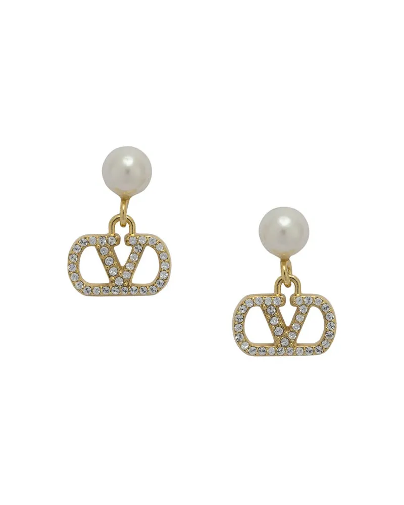 Valentino Garavani V Logo Signature Pearl“-Ohrringe Gold