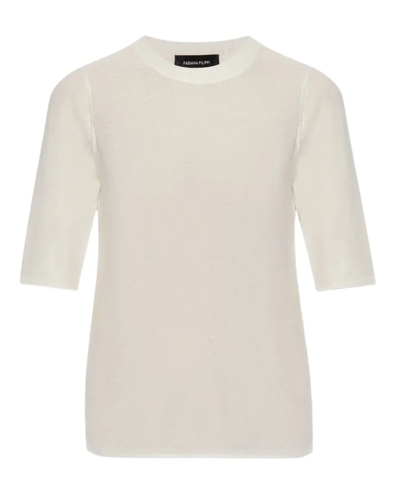 Fabiana Filippi Woll Crewneck Top White