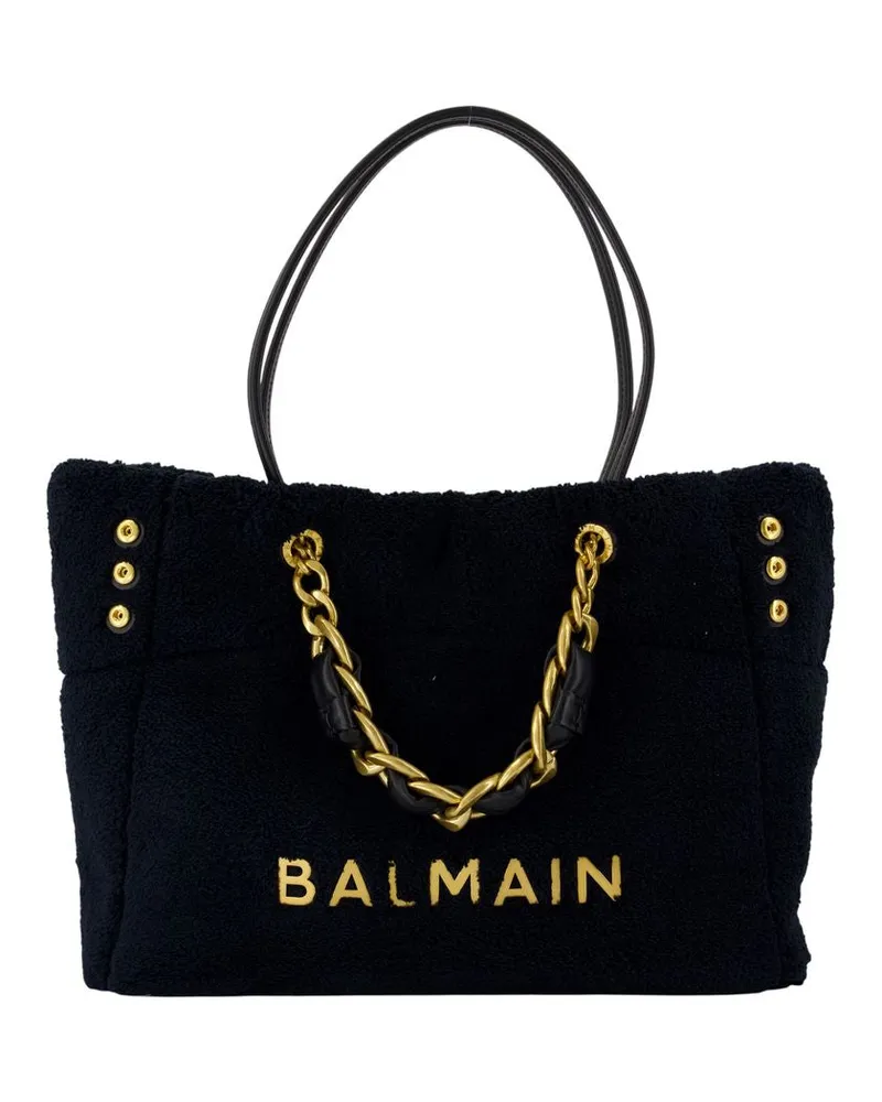 Balmain 1945 Soft Schwamm Shopper Bag  Synthetic Schwarz Schwarz